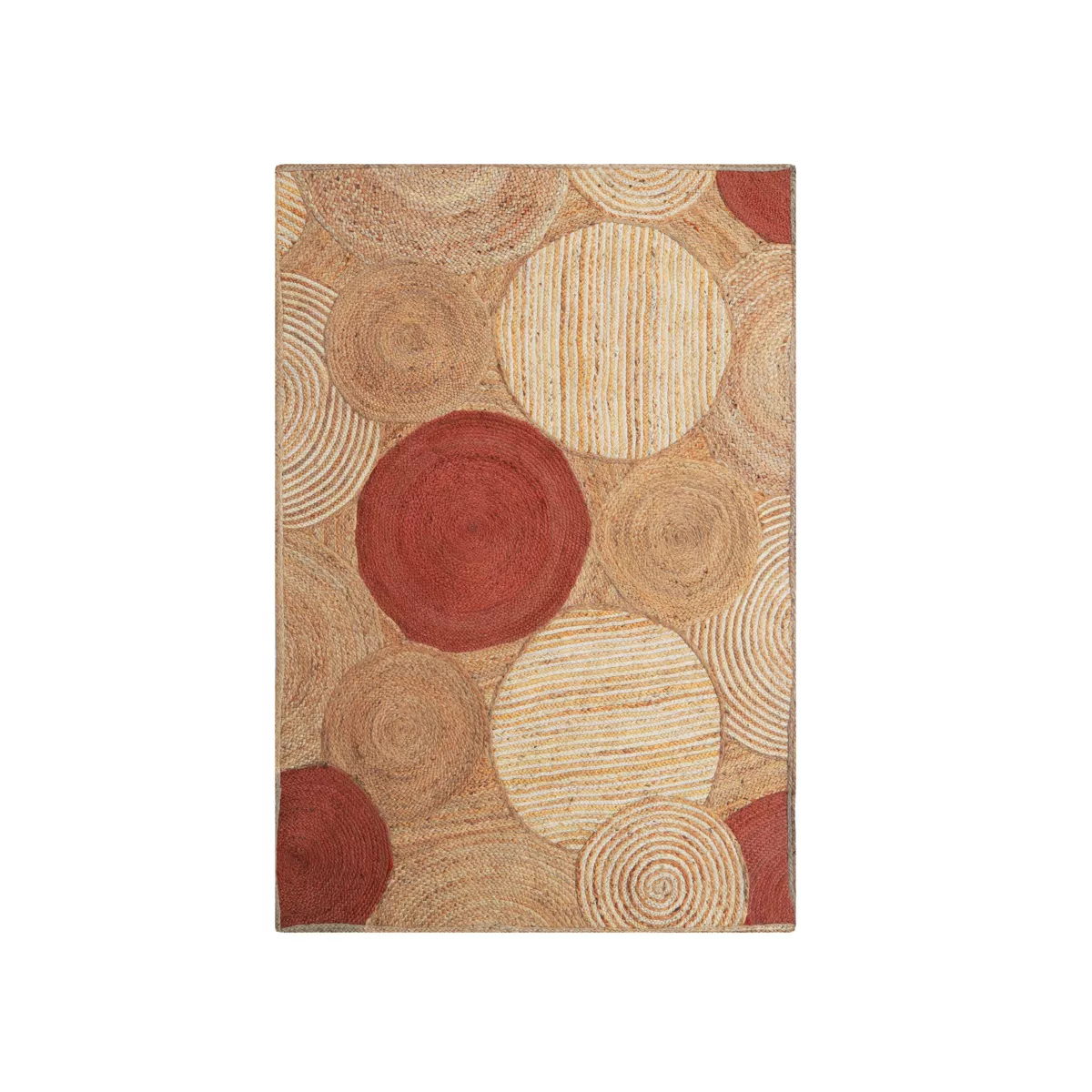 Alfombra de salón rectangular de yute tejida a mano (140 x 200 cm) Tara Terracota