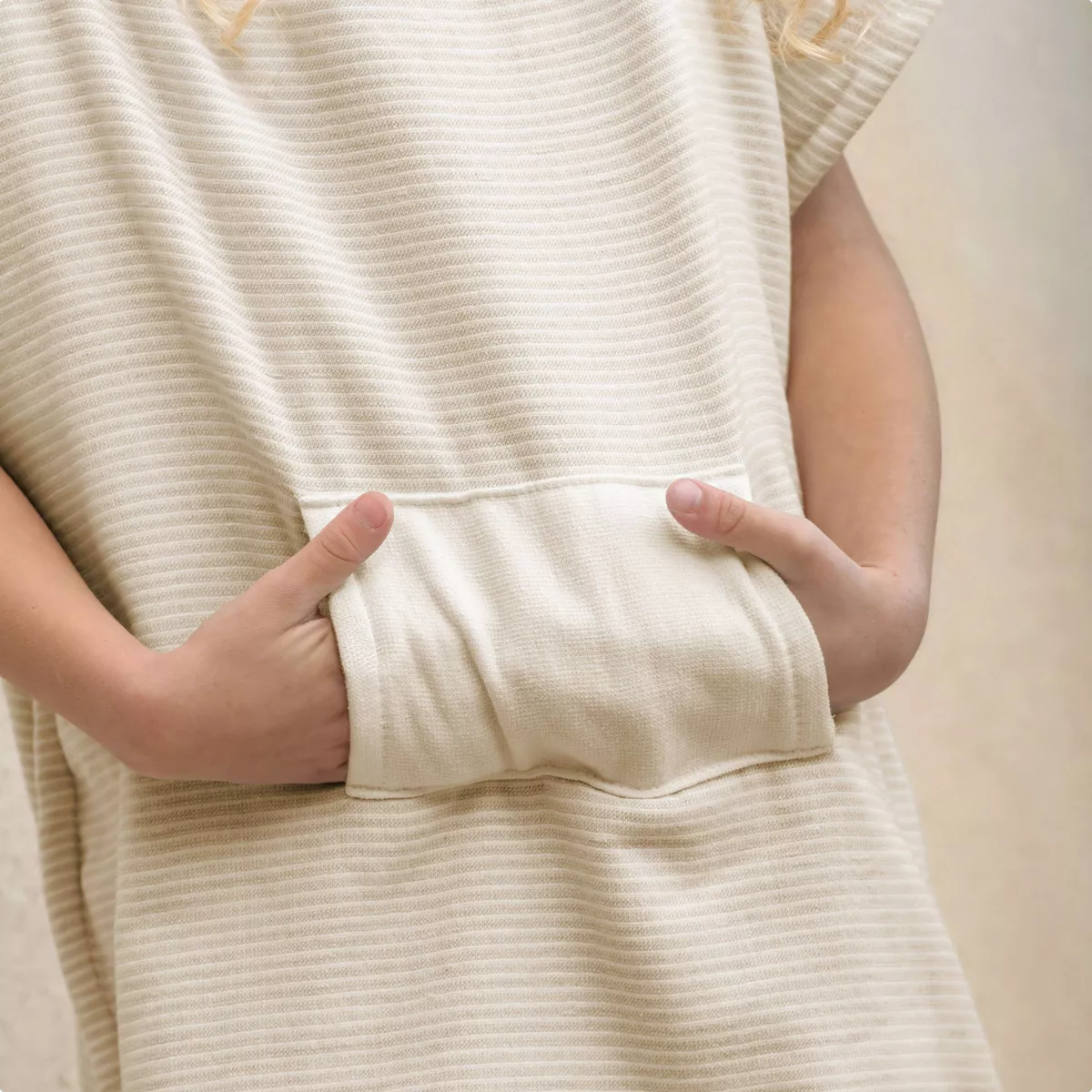 Poncho de bain enfant coton et éponge 6/10 ans Marina Beige