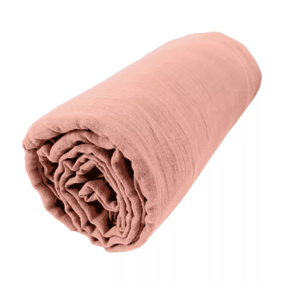 Lenzuolo con angoli di cotone (90 x 200 cm) Gaïa Rosa pesca