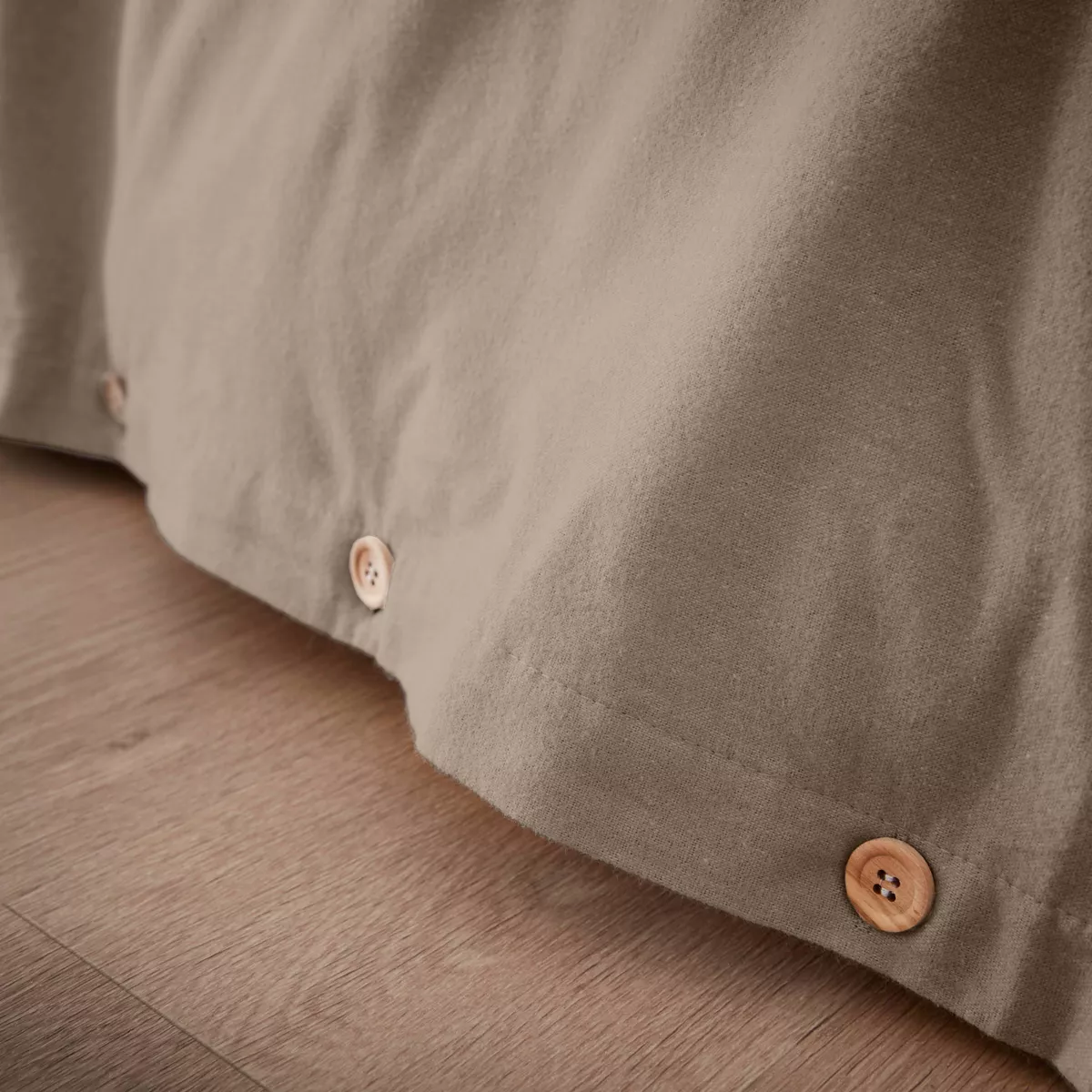 Housse de couette flanelle de coton (280 x 240 cm) Nina Ficelle