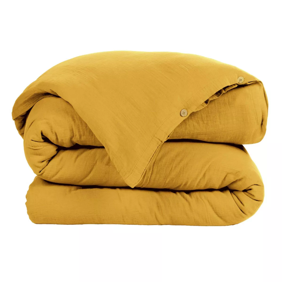 Housse de couette gaze de coton (140 cm) Gaïa Jaune safran 3