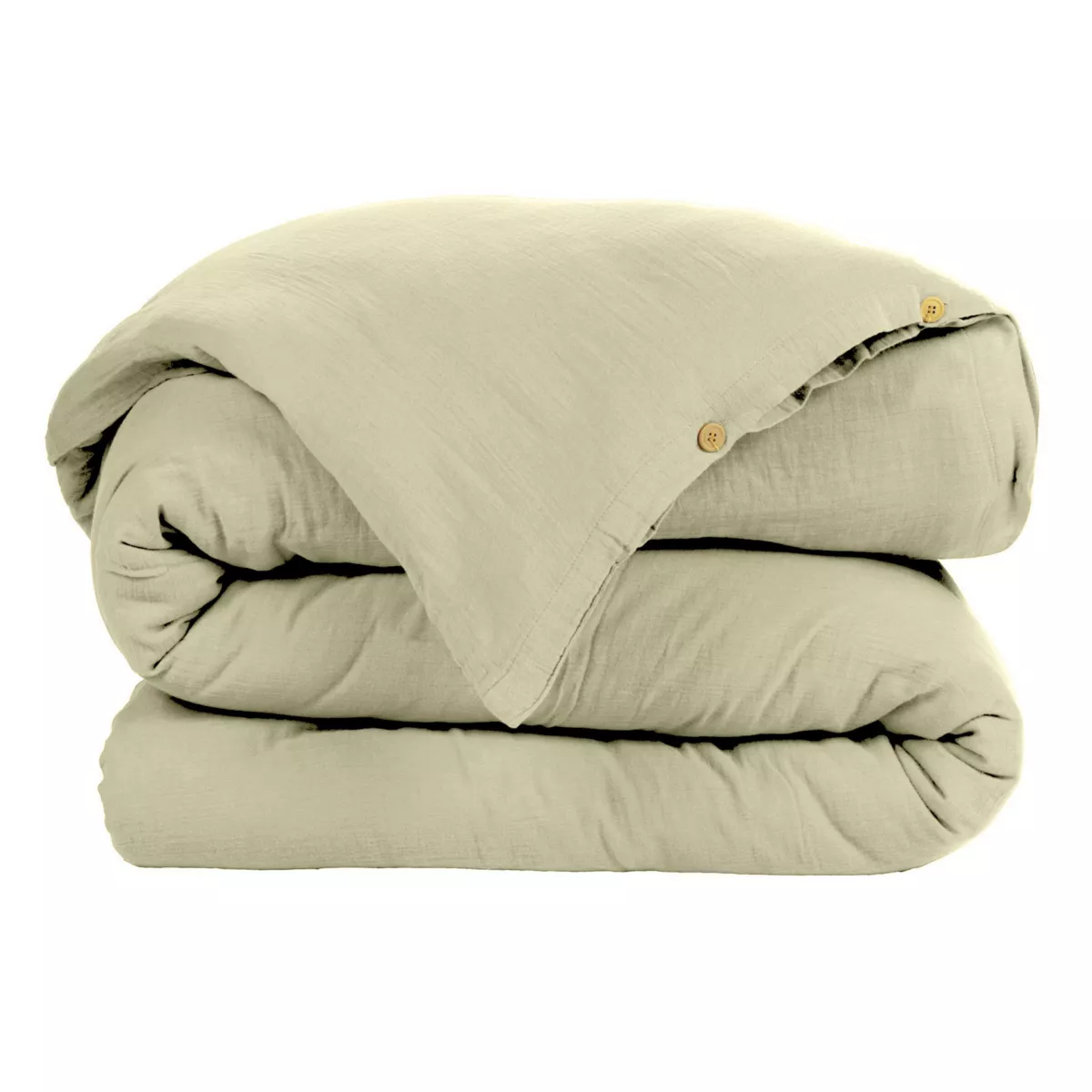 Bettbezug aus Baumwoll-Gaze (140 cm) Gaïa Lindengrün 3