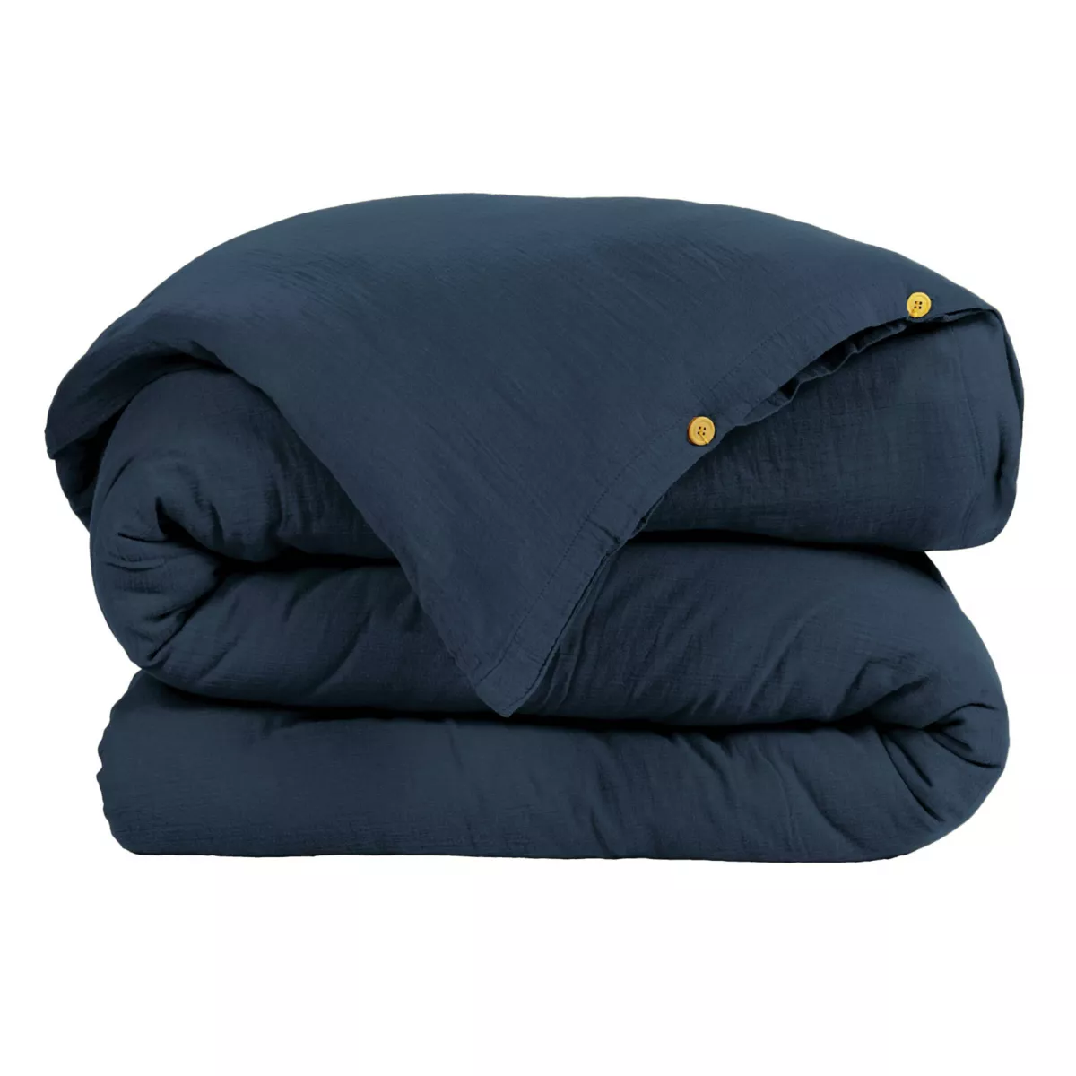 Housse de couette gaze de coton (140 cm) Gaïa Bleu nuit