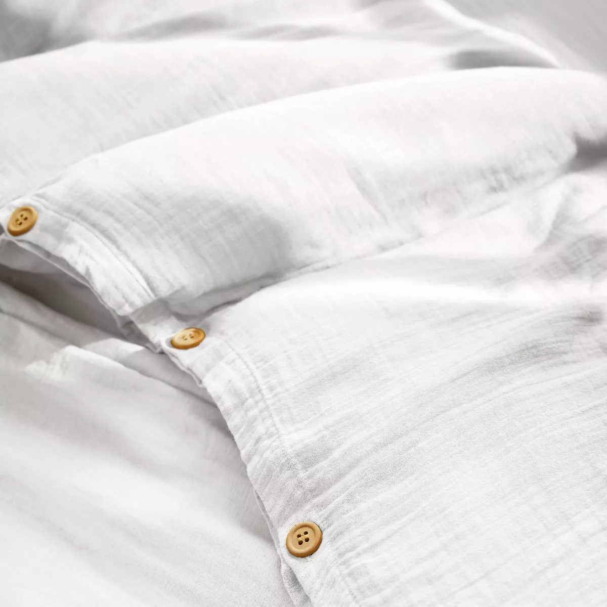 Copripiumino garza di cotone (140 cm) Gaïa Bianco chantilly 2
