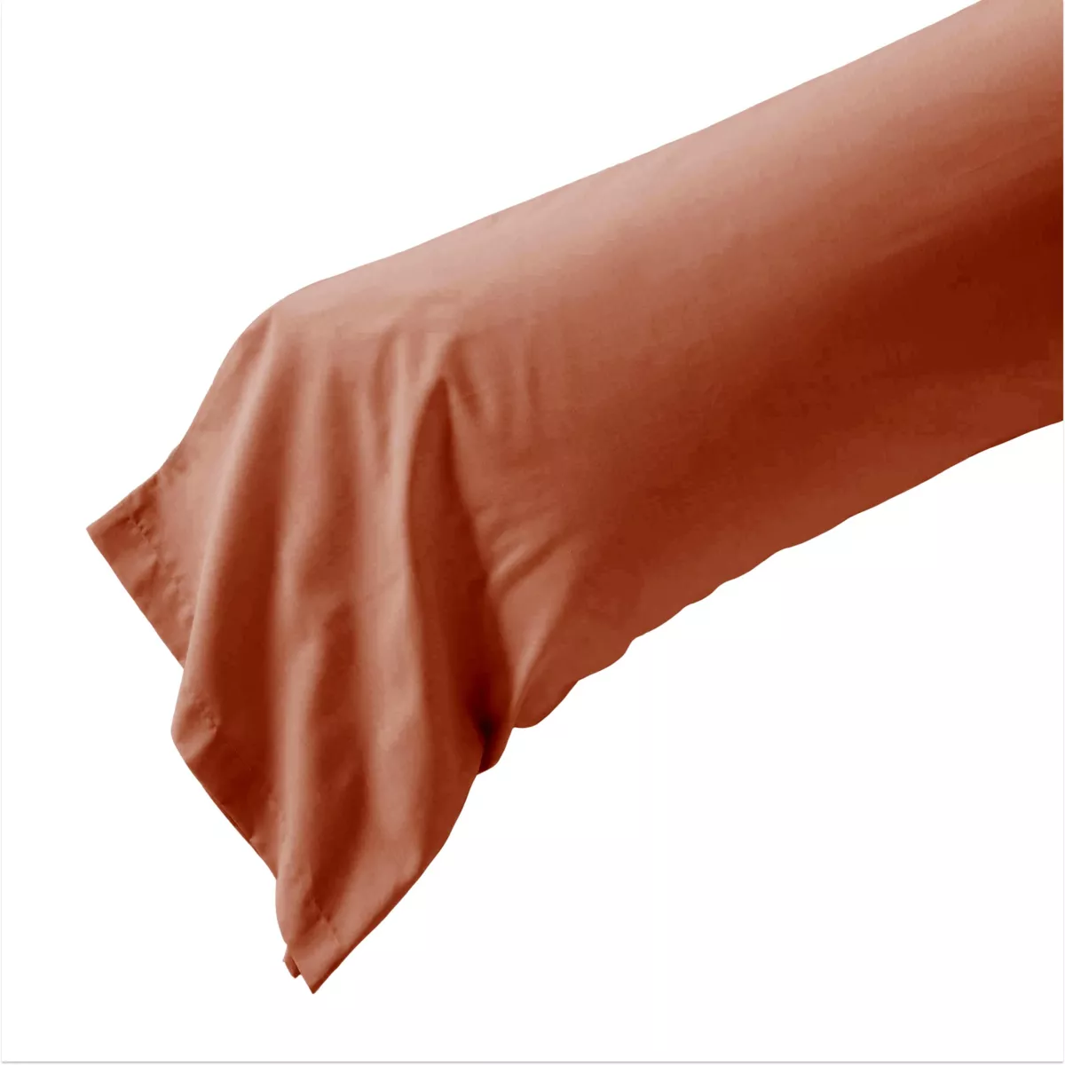 Federa per cuscino a rullo in percalle di cotone (L185 cm) Diane Terracotta