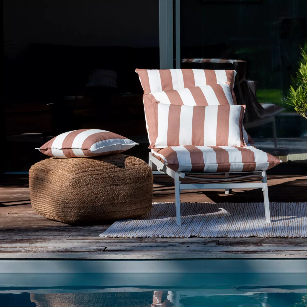 Copertura per cuscino prendisole idrorepellente (190 x 70 cm) Noa Mattone