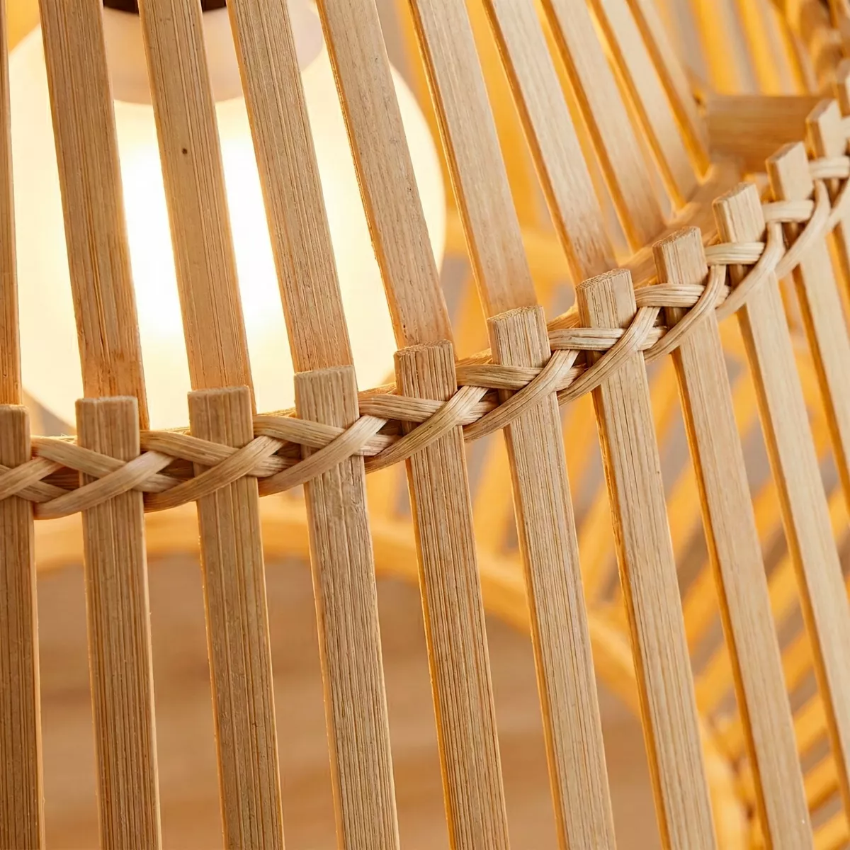 Suspension lumineuse design en bambou (D50 cm) Cabrera Naturel