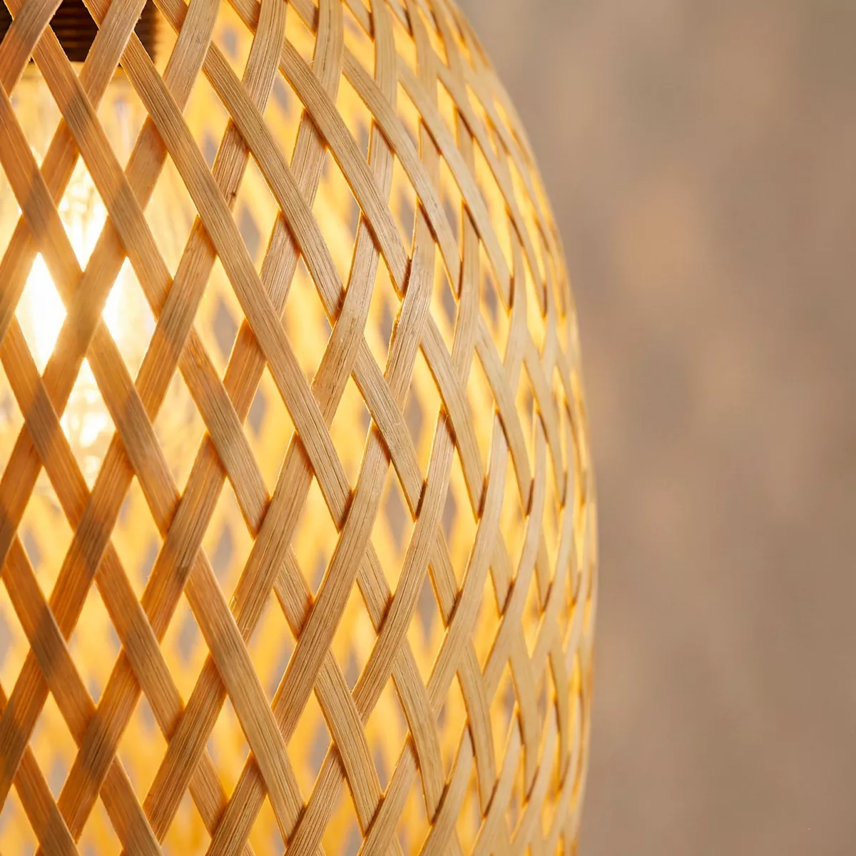 Suspension lumineuse en bambou (H35 cm) Fuengirola Naturel