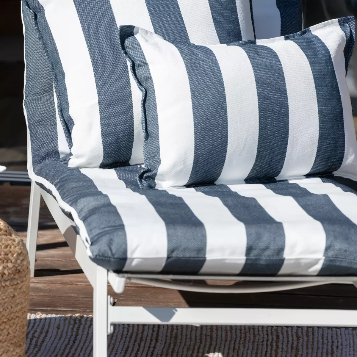 Copertura per cuscino prendisole idrorepellente (190 x 70 cm) Noa Blu mezzanotte