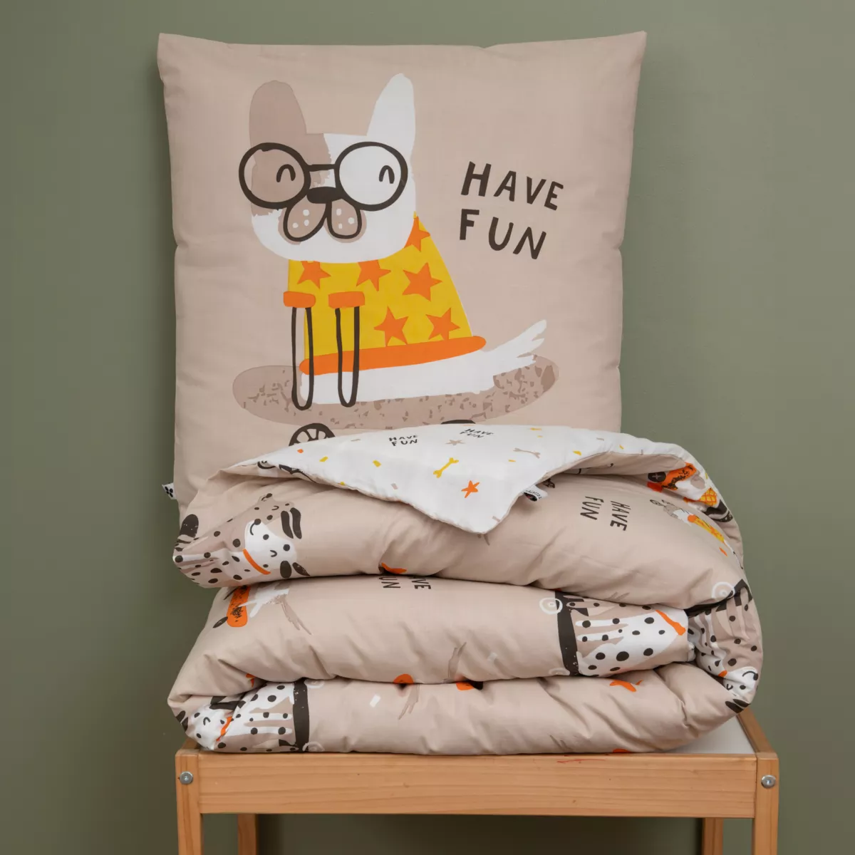 Completo lenzuola per bambini con una federa in cotone (140 x 200 cm) Isidore Multicolore