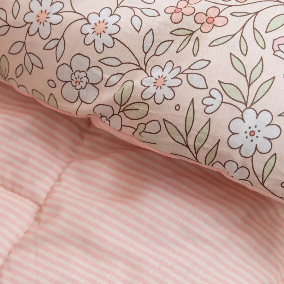 Couette imprimée enfant et une taie coton (140 x 200 cm) Pimprenelle Rose