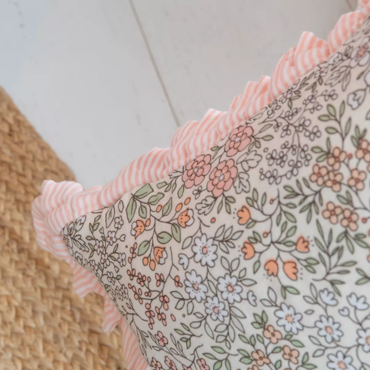 Coussin enfant Carré Coton (40 x 40 cm) Pimprenelle Rose