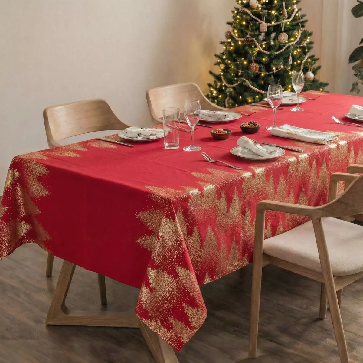Tovaglia natalizia rettangolare (140 x 240 cm) Abete Rosso