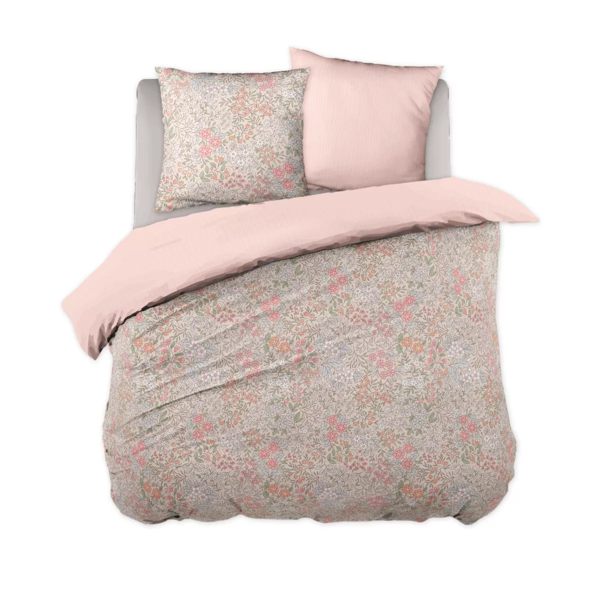 Housse de couette enfant coton et deux taies d'oreiller (200 x 200 cm) Pimprenelle Rose