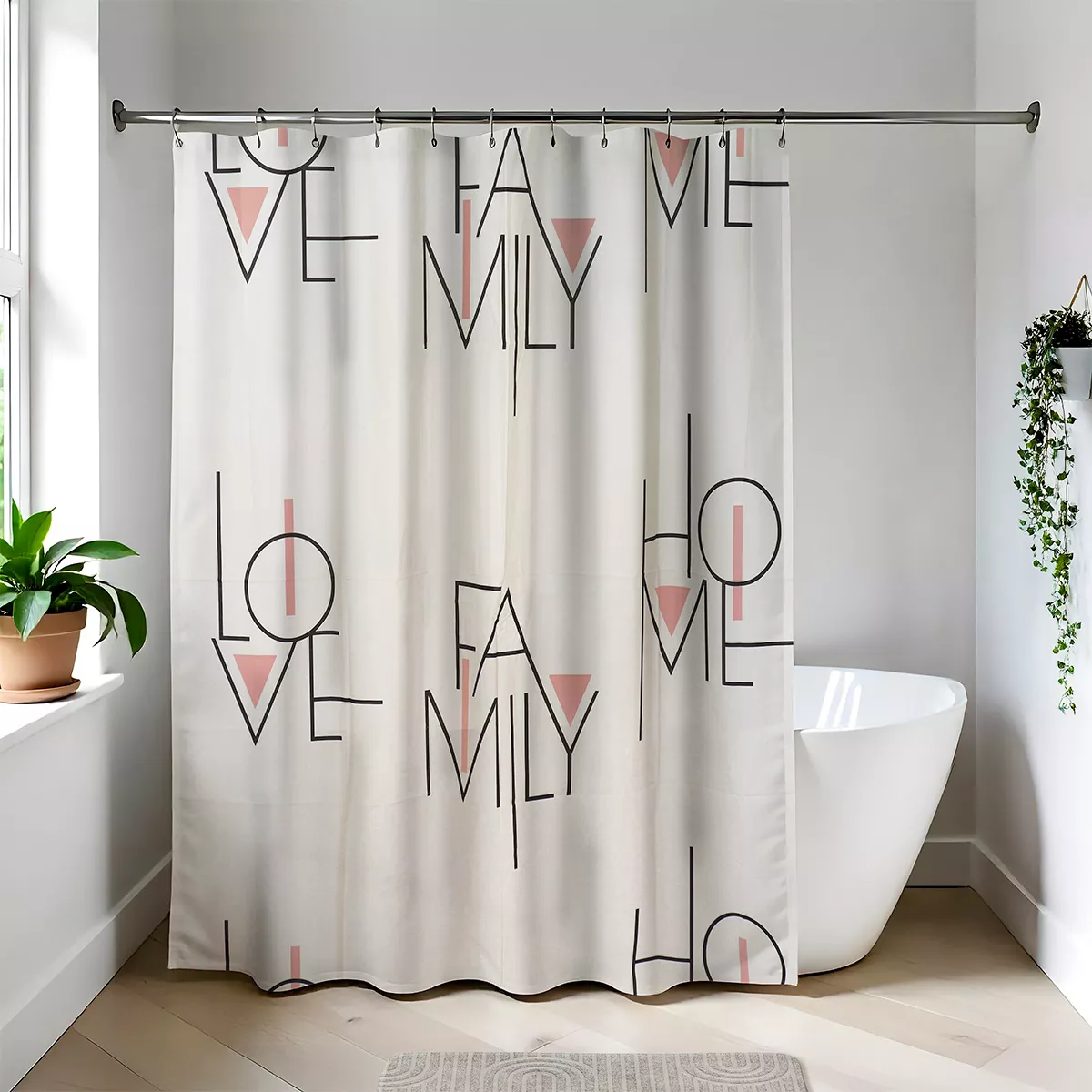 Tenda da doccia in Peva (180 x 180 cm) Minimalist Beige tortora
