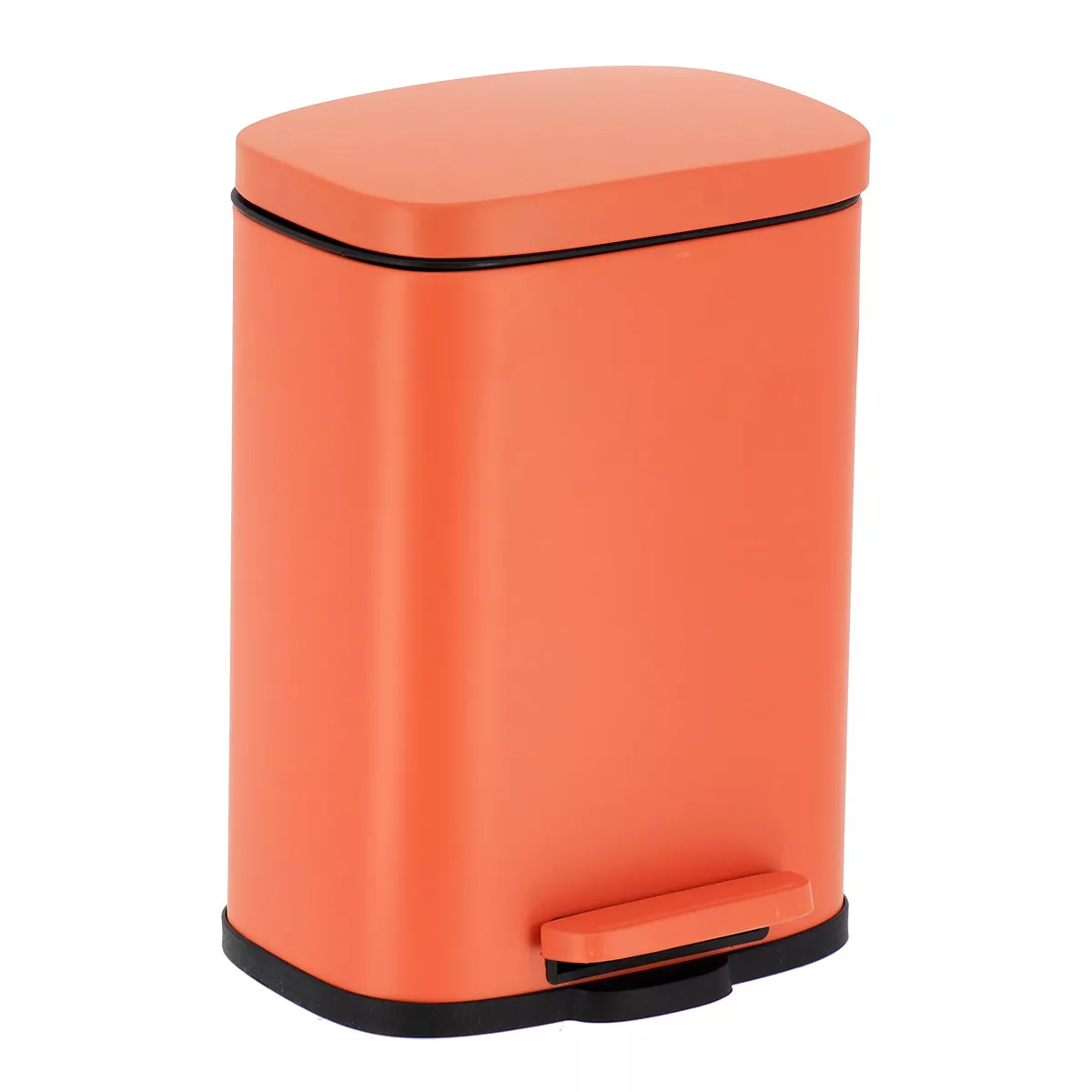 POUBELLE METAL RECTANGULAIRE FREIN DE CHUTE A PEDALE 5L - TERRE DE SIENNE