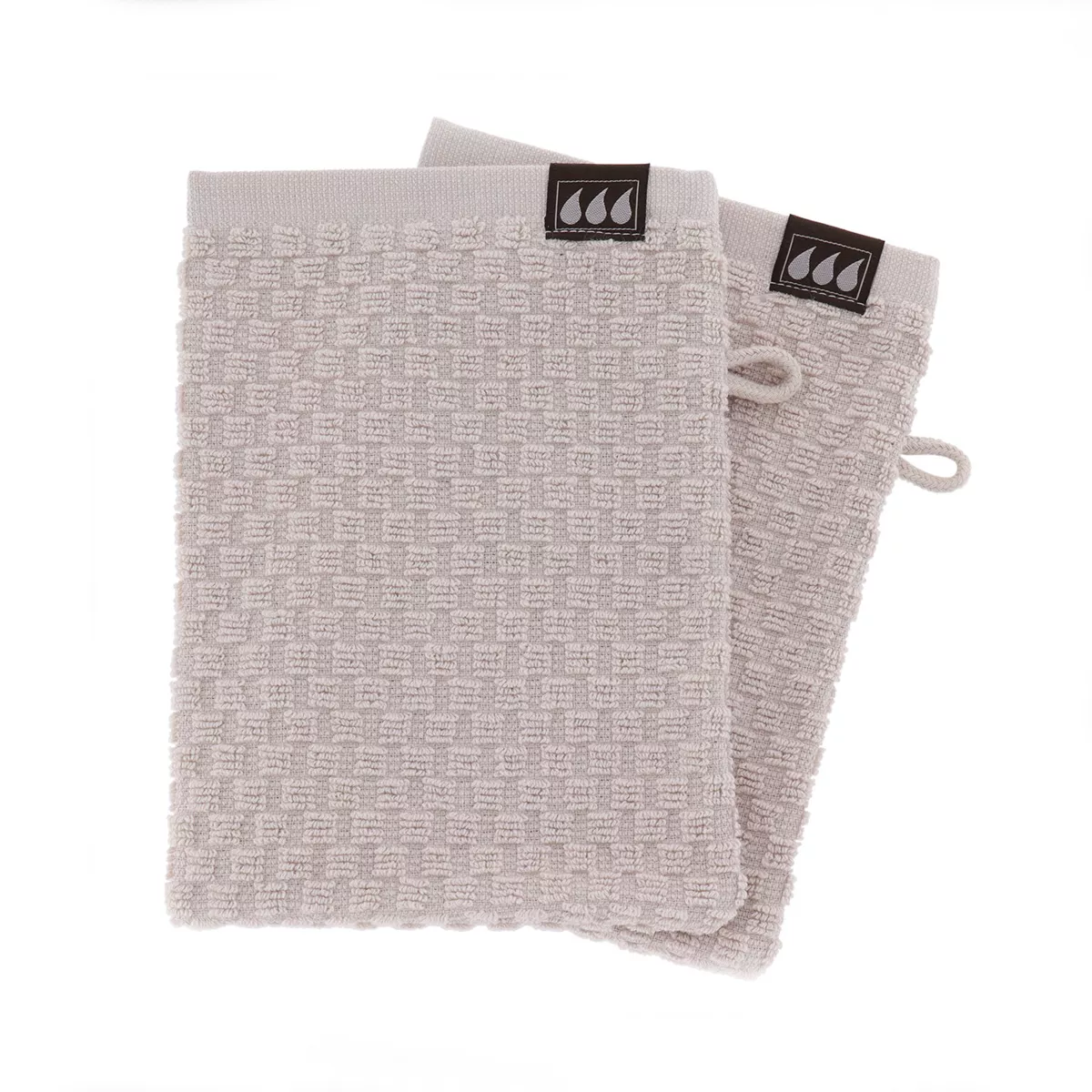 Set di 2 guanti da toilette in cotone (15 x 21 cm) Boho-chic Beige