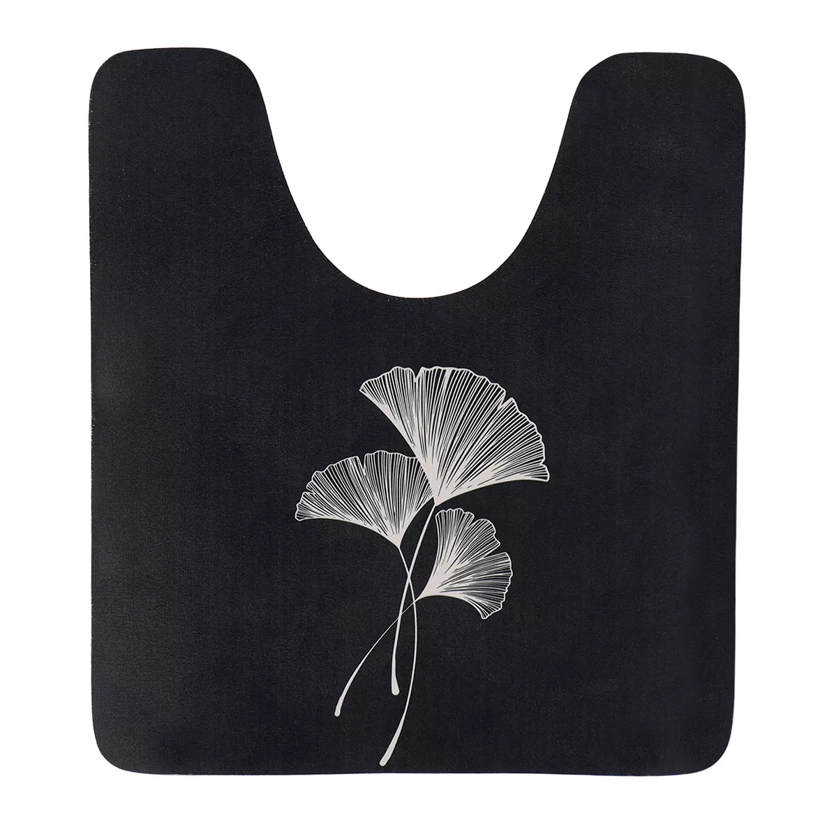 Alfombra de baño antideslizante para inodoro (45 x 50 cm) Zen Gingko Negro