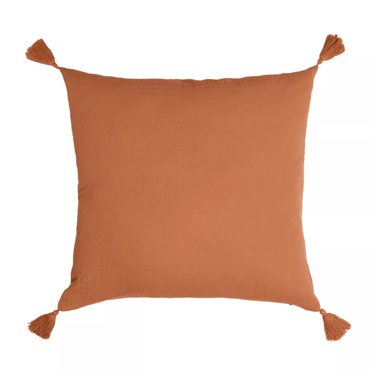 Coussin carré gaze de coton (40 x 40 cm) Gaïa Abricot
