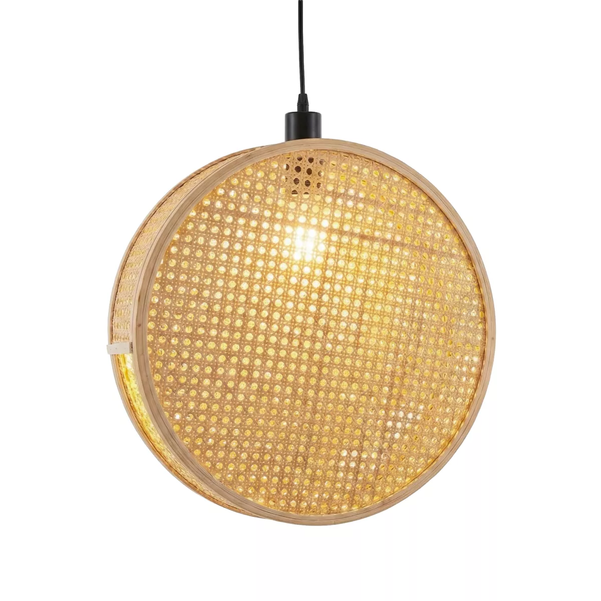Suspension lumineuse ronde en bambou (D40 cm) Oraya Naturel