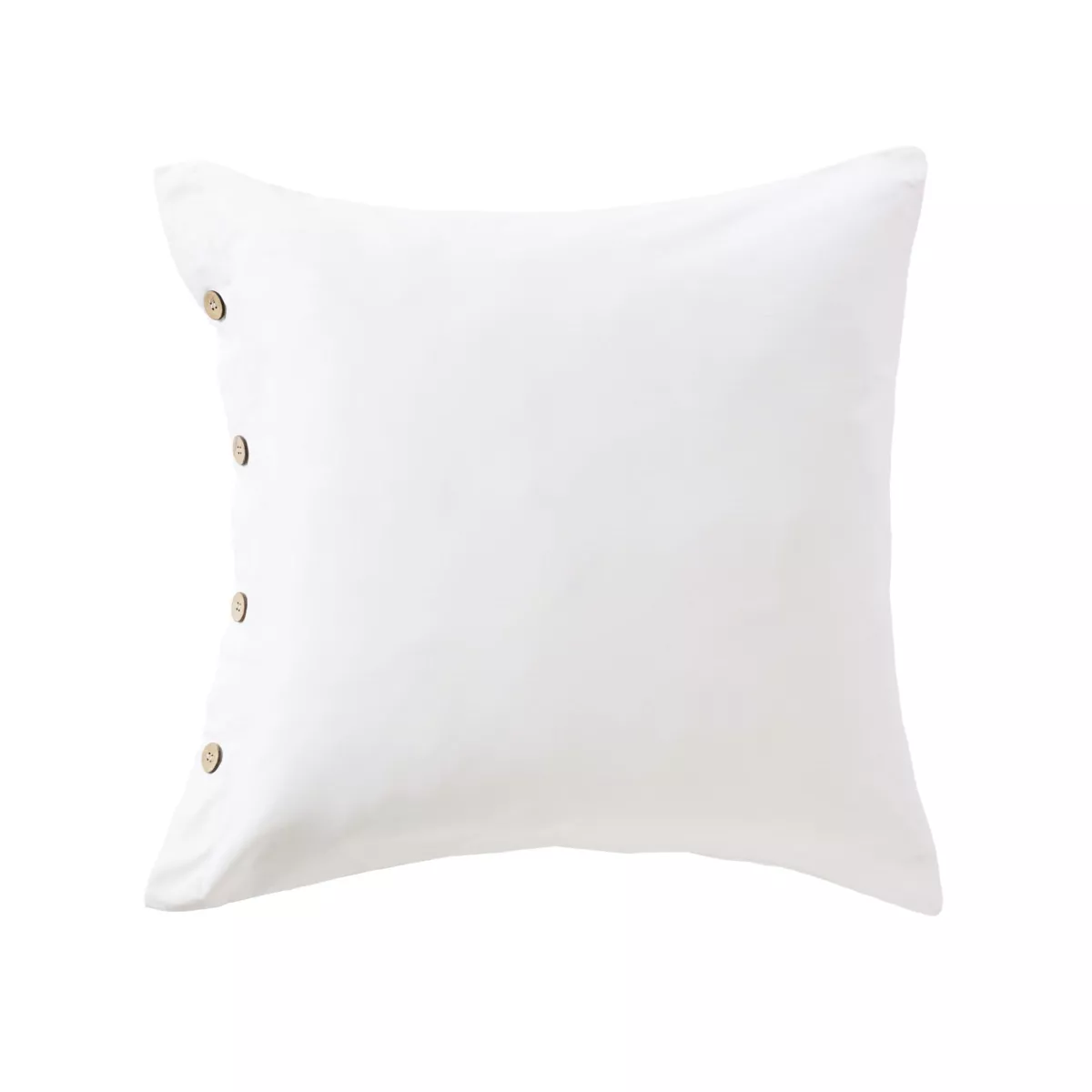 Federa per cuscino quadrato in percalle di cotone (65 x 65 cm) Diane Bianco