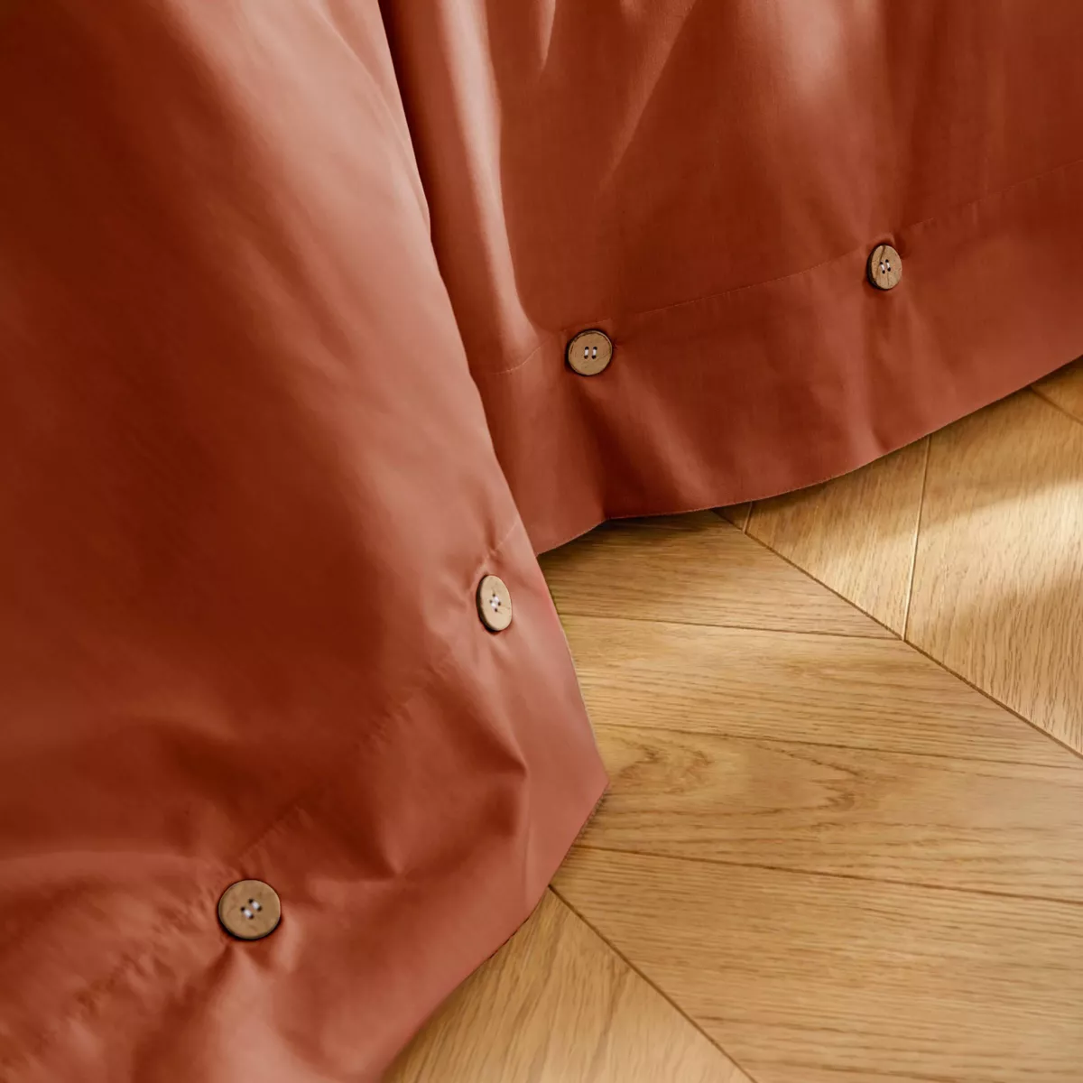 Copripiumino in percalle di cotone (240 x 220 cm) Diane Terracotta