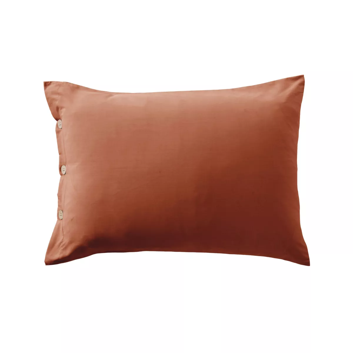 Federa rettangolare in percalle di cotone (50 x 70 cm) Diane Terracotta