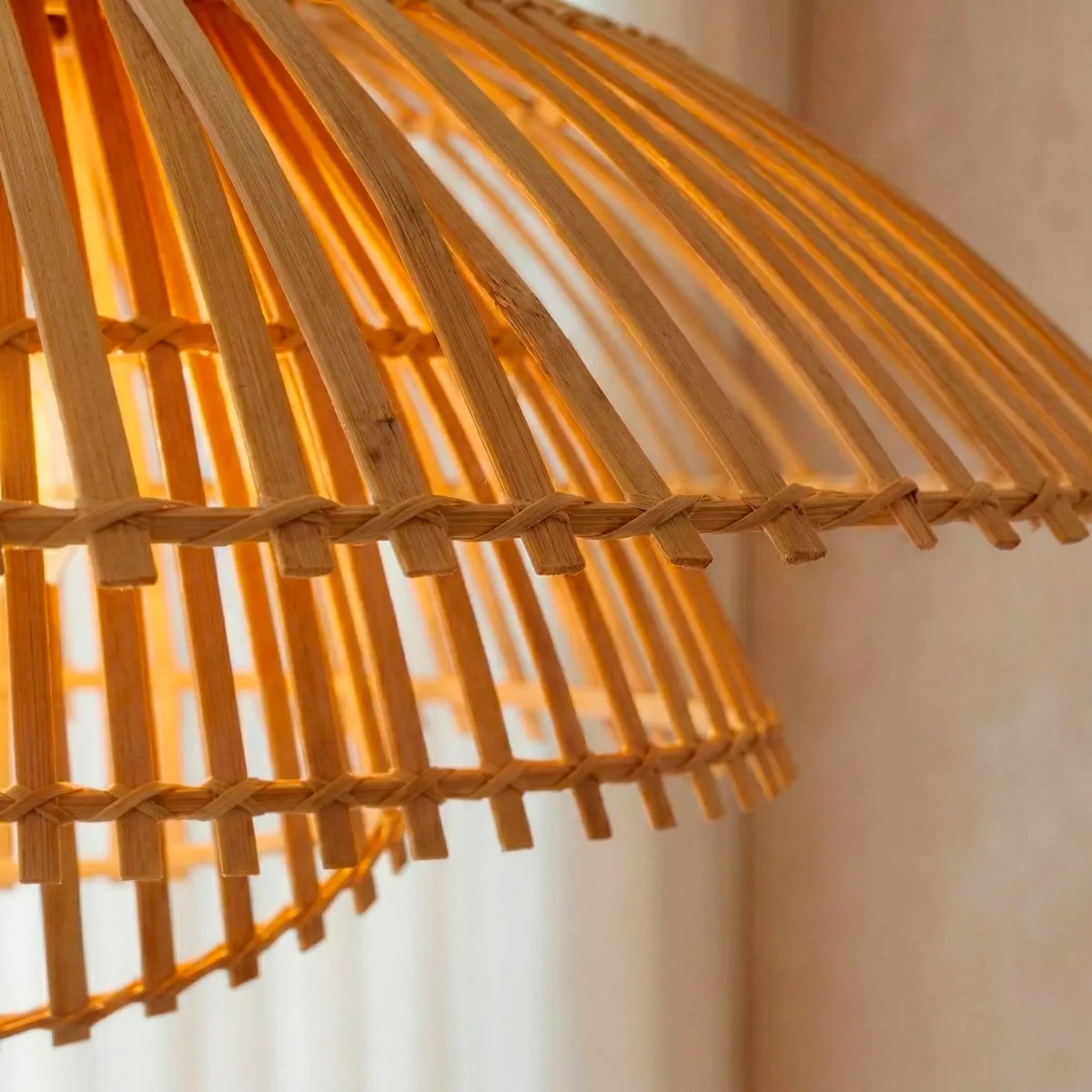 Suspension lumineuse design en bambou (D60 cm) Zeyno Naturel