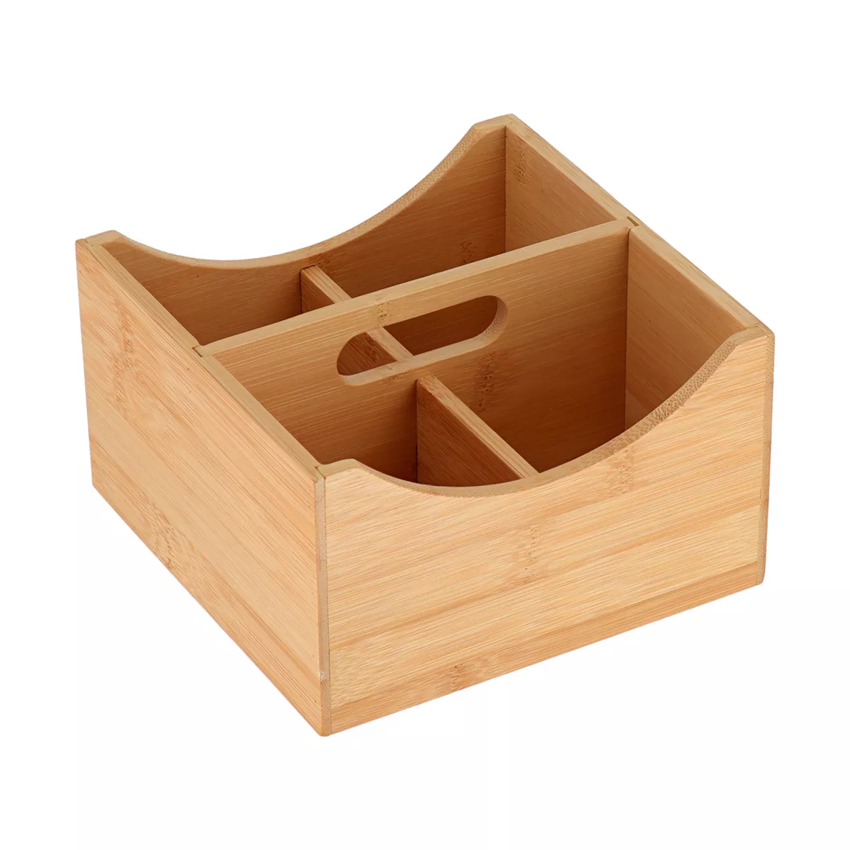 ORGANISATEUR EN BAMBOU A 4 COMPARTIMENTS AVEC POIGNEE - BAMBOU