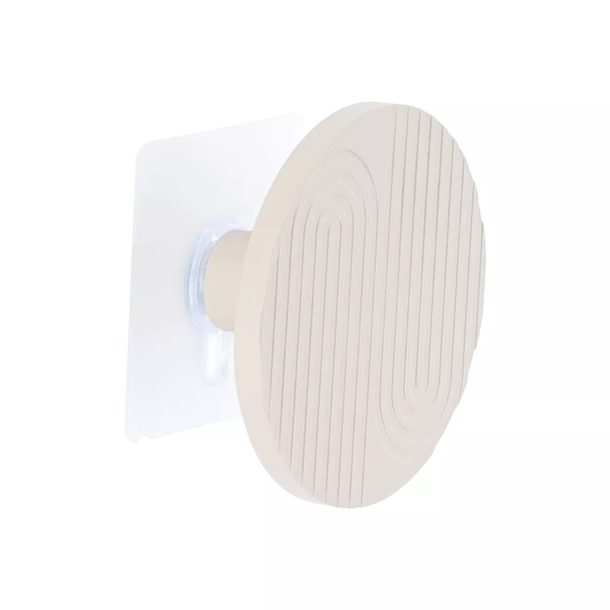 Attaccapanni adesivo in bambù (8 cm) Boho-chic Beige tortora