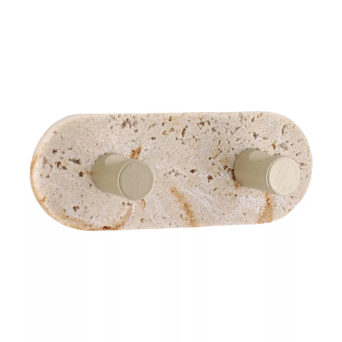 Gancio doppio adesivo effetto travertino Lina Beige