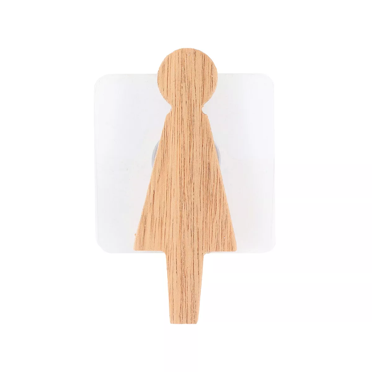 Targa porta WC Donna adesiva in acacia Easy chic Naturale