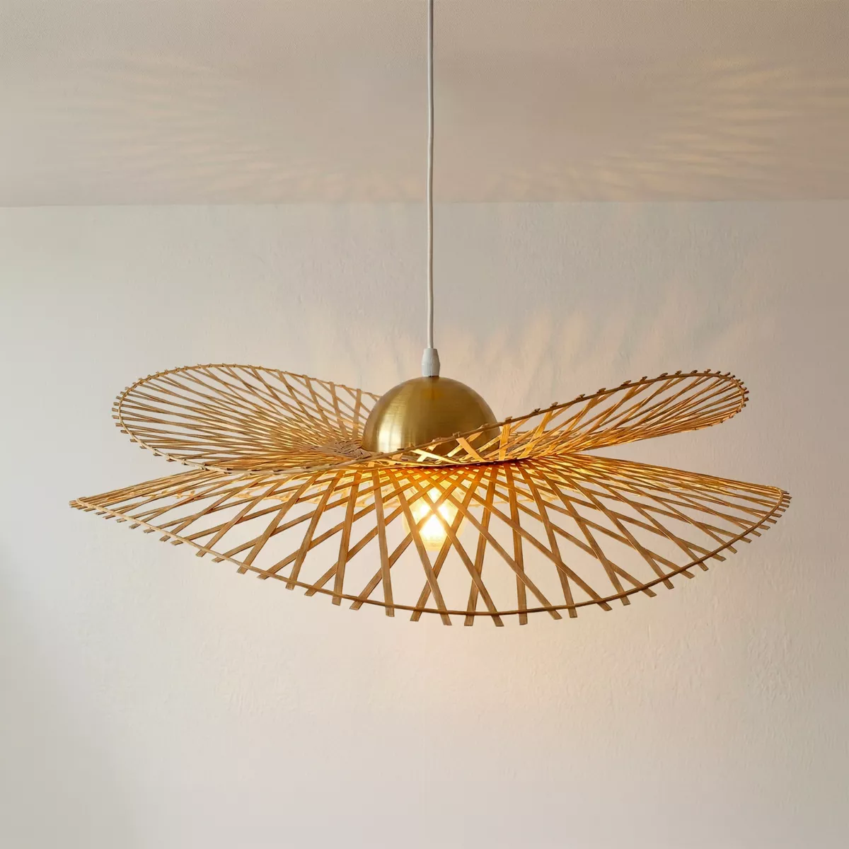 Lampada a sospensione in bambù (D55 cm) Mérida  Naturale