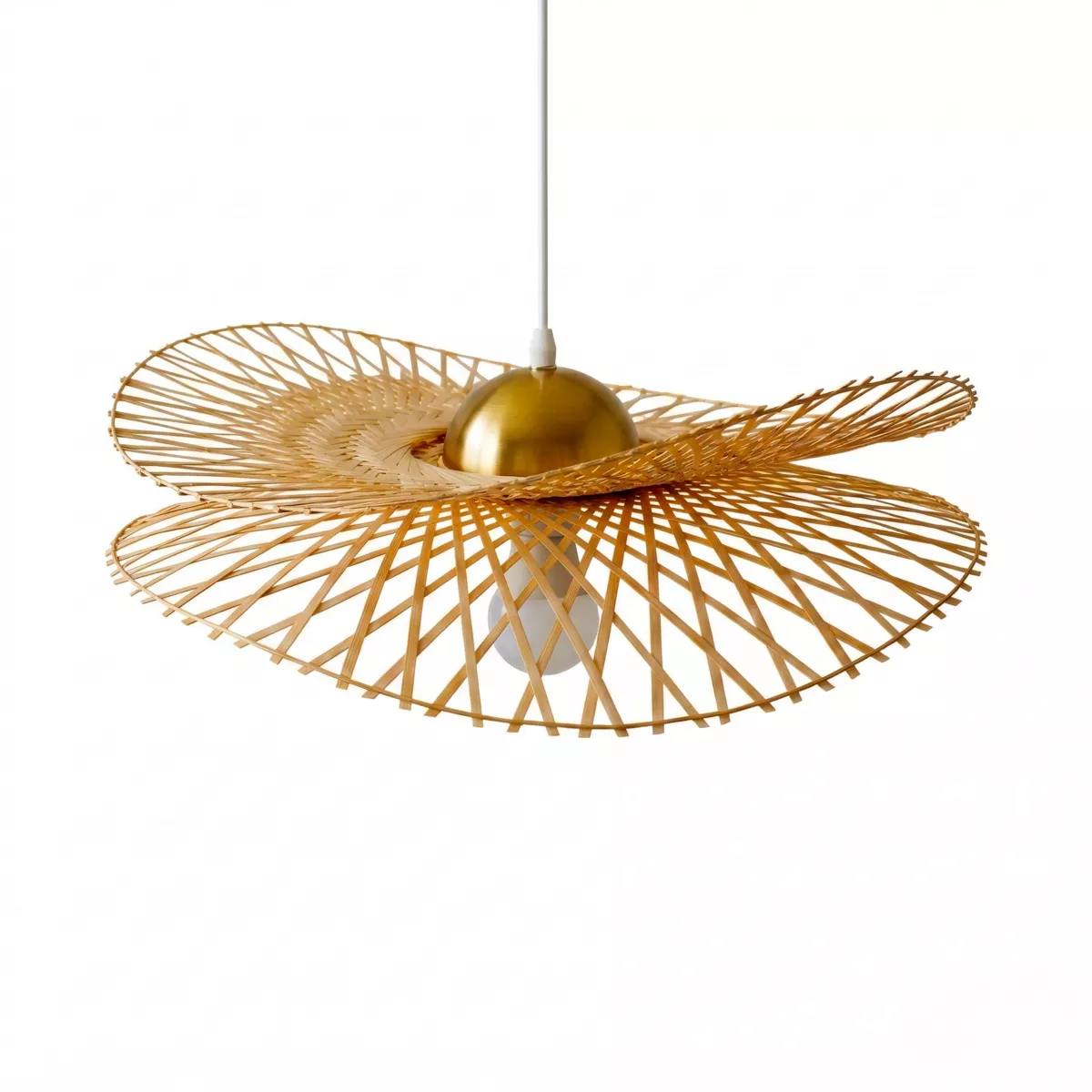Lampada a sospensione in bambù (D55 cm) Mérida  Naturale