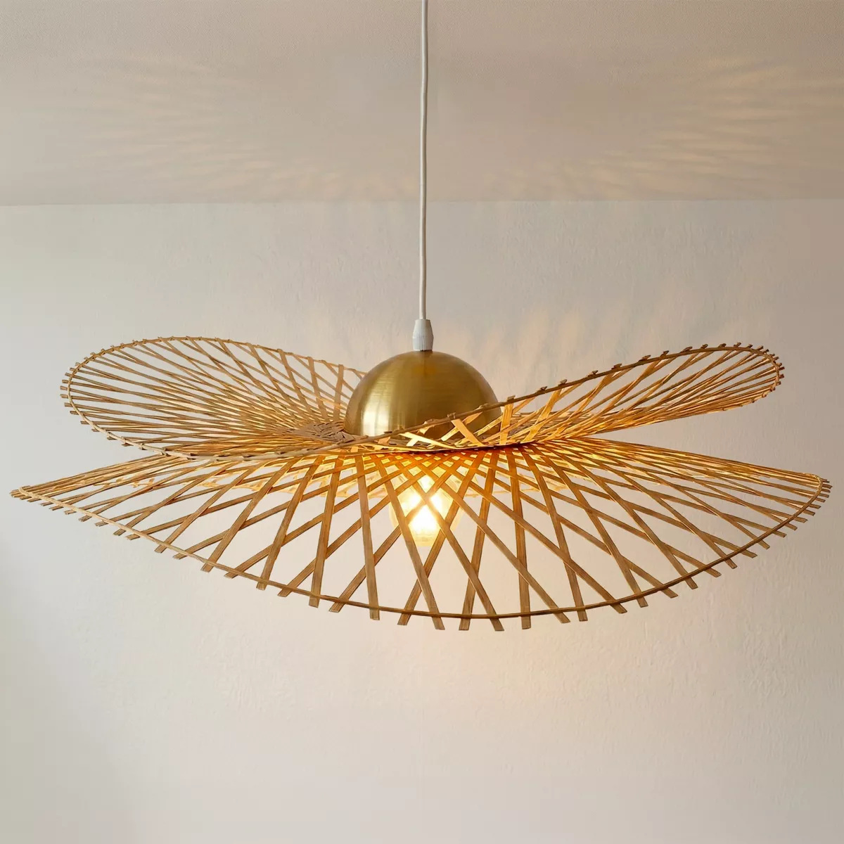 Lampada a sospensione in bambù (D75 cm) Mérida Naturale