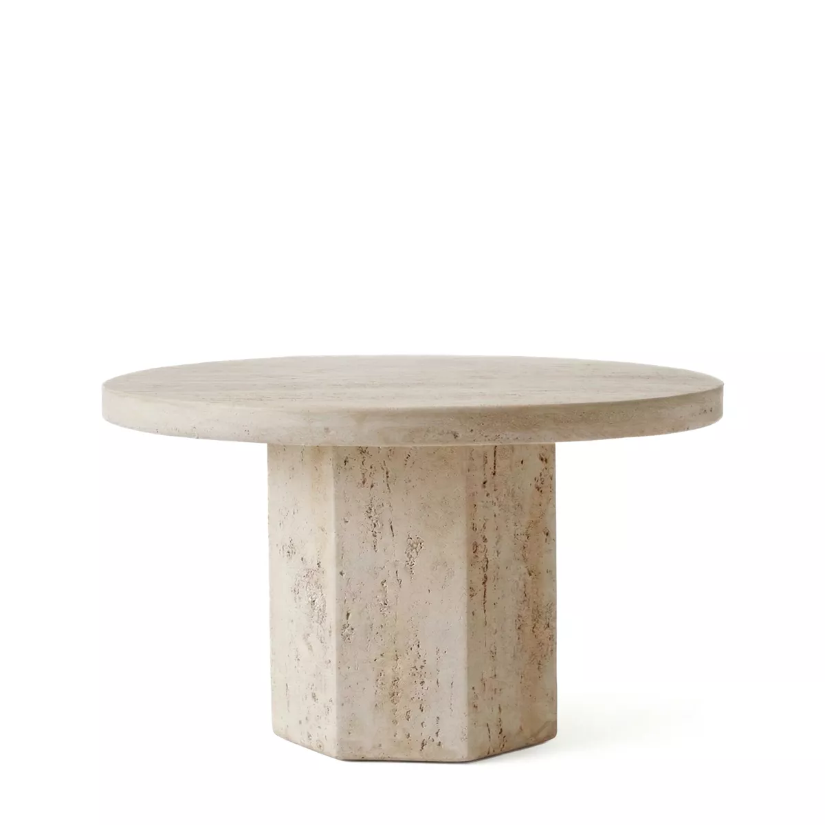 Tavolino rotondo in magnesio ossidato (H41,9 cm) Marelda Bianco