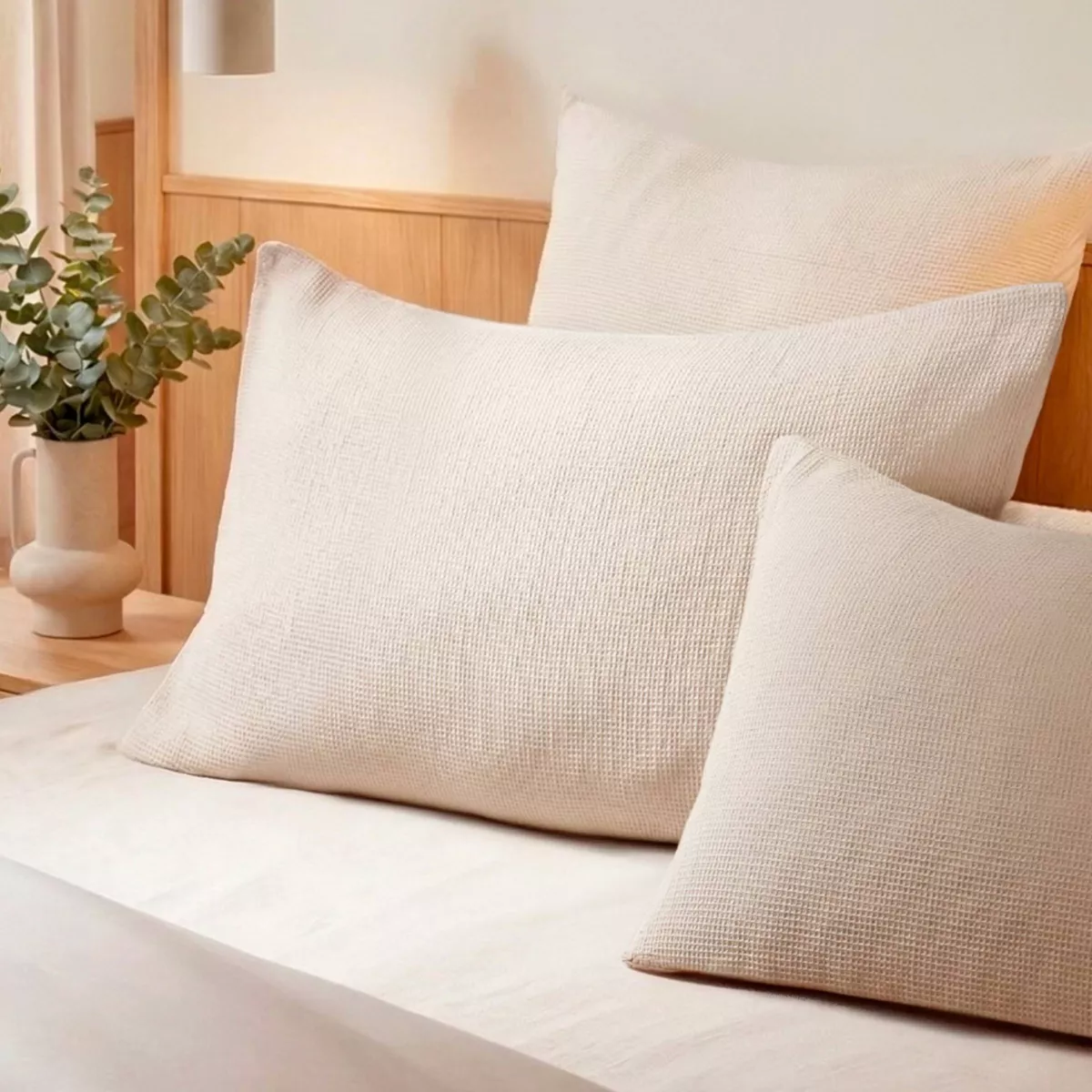 Copripiumino in cotone a nido d'ape (140 x 200 cm) Eva Beige