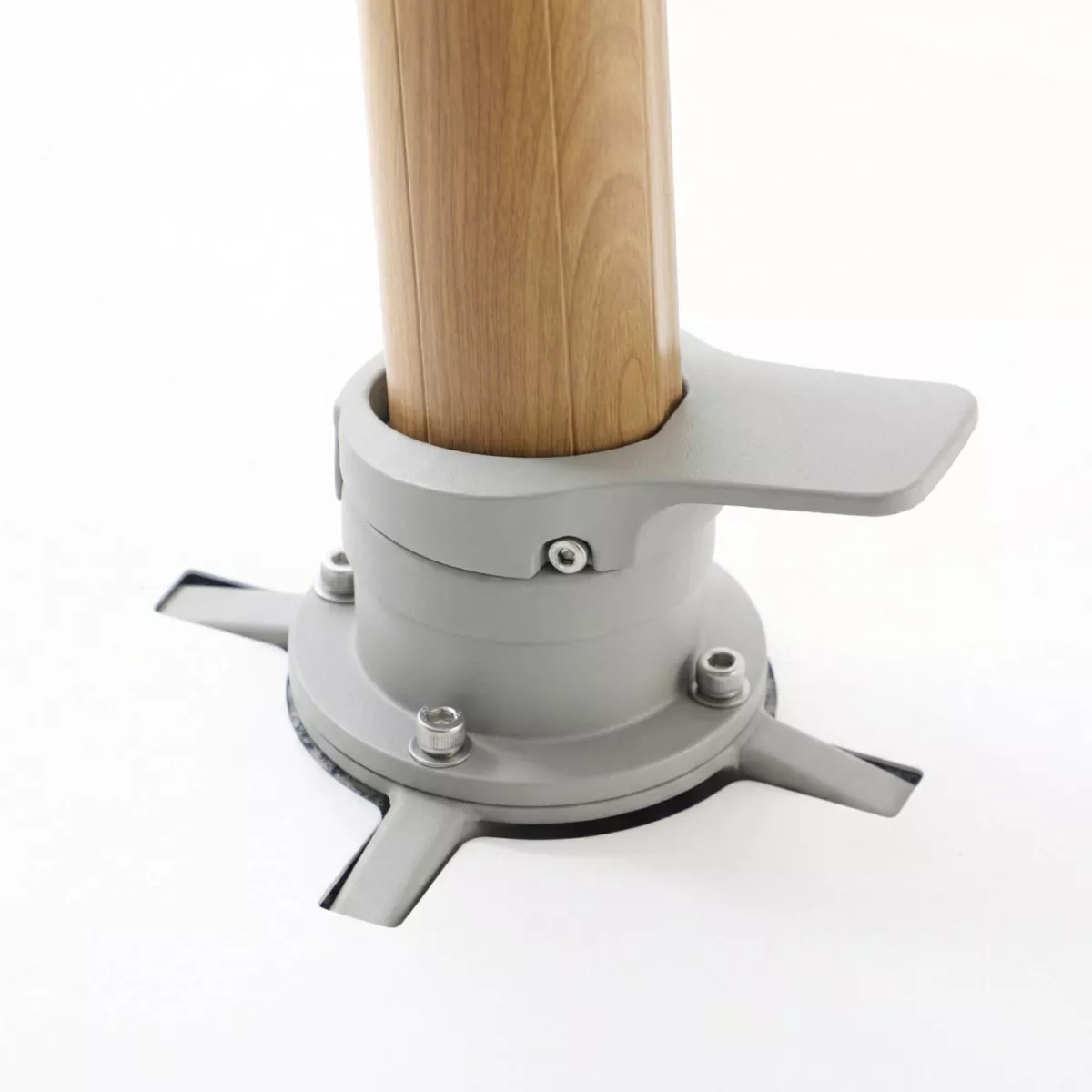 Ombrellone sporgente rettangolare in alluminio con base (3 x 4 m) Elyra effetto legno e Bianco
