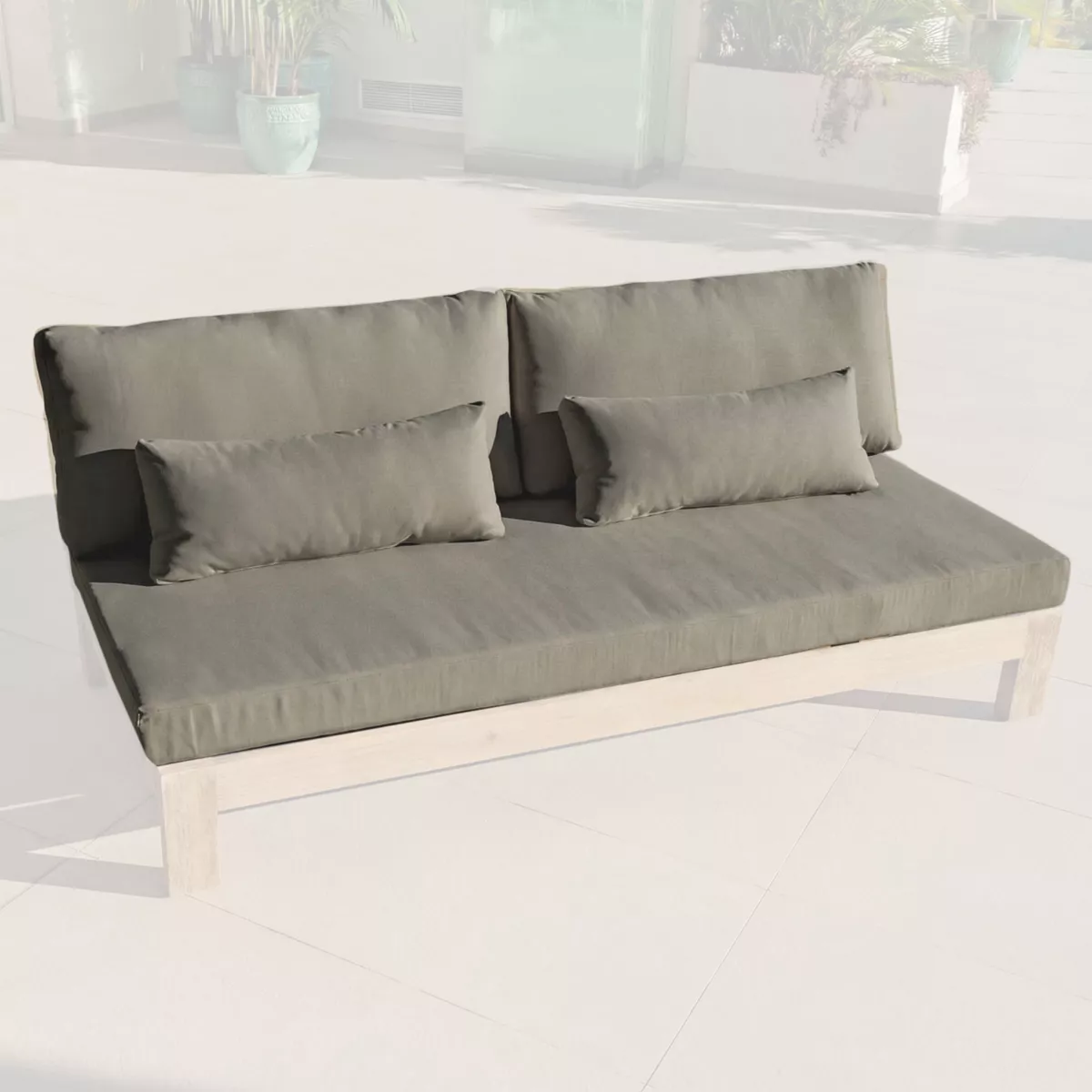 Housses de coussin de remplacement pour Canapé 3 places Bornéo Gris clair