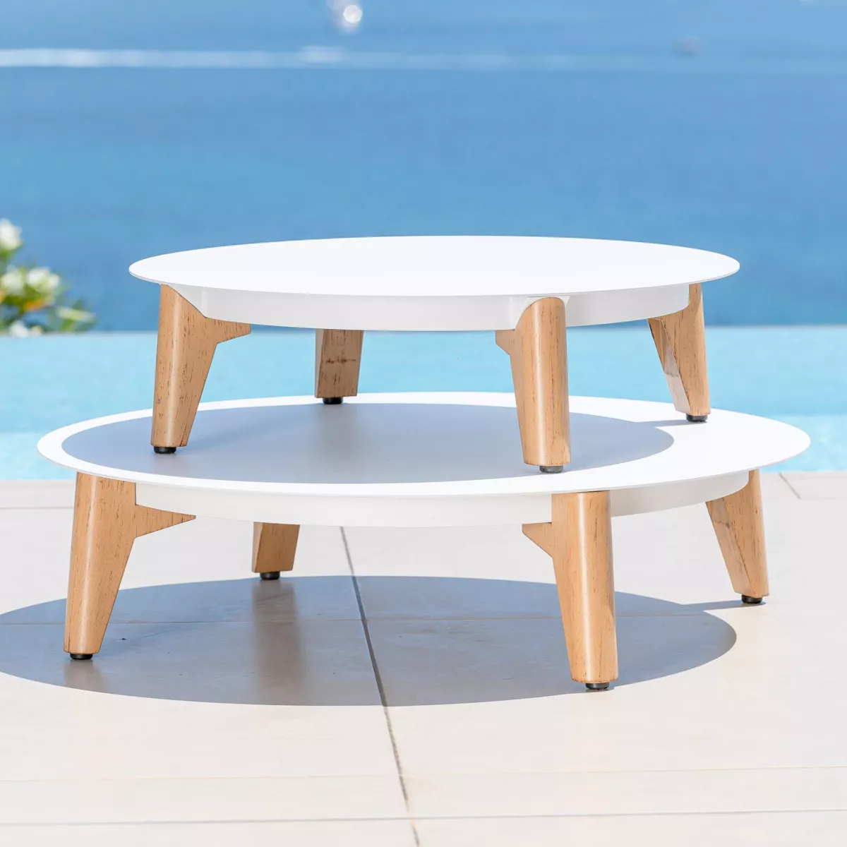 Salon de jardin aluminium 5 places 4 pcs Monte Carlo Blanc et terracotta