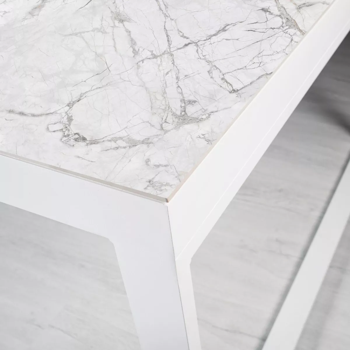 Mesa de jardín 12 personas Aluminio/Cerámica Kore (260 x 120 cm) - Blanco/Blanco  4