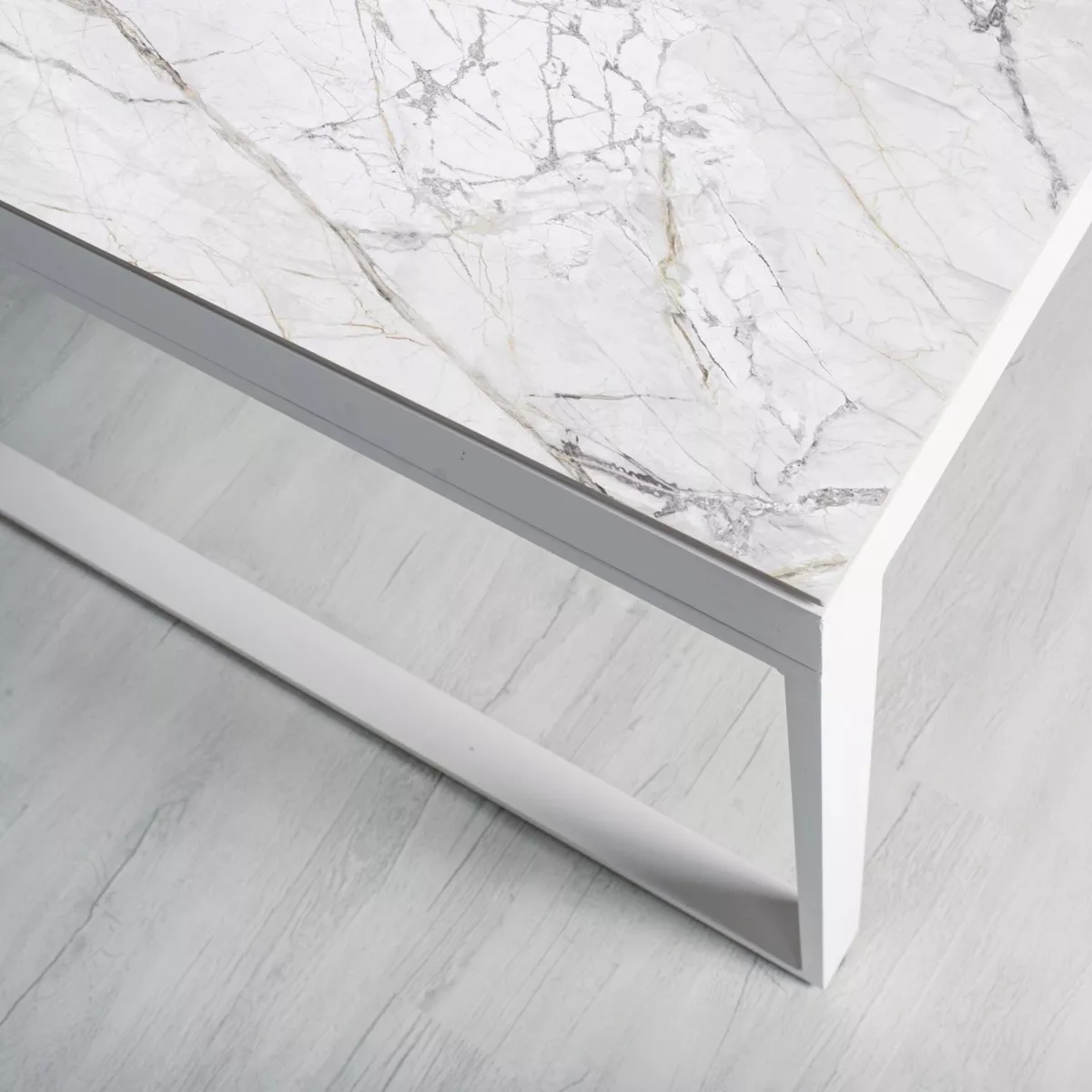 Mesa de jardín 12 personas Aluminio/Cerámica Kore (260 x 120 cm) - Blanco/Blanco  5