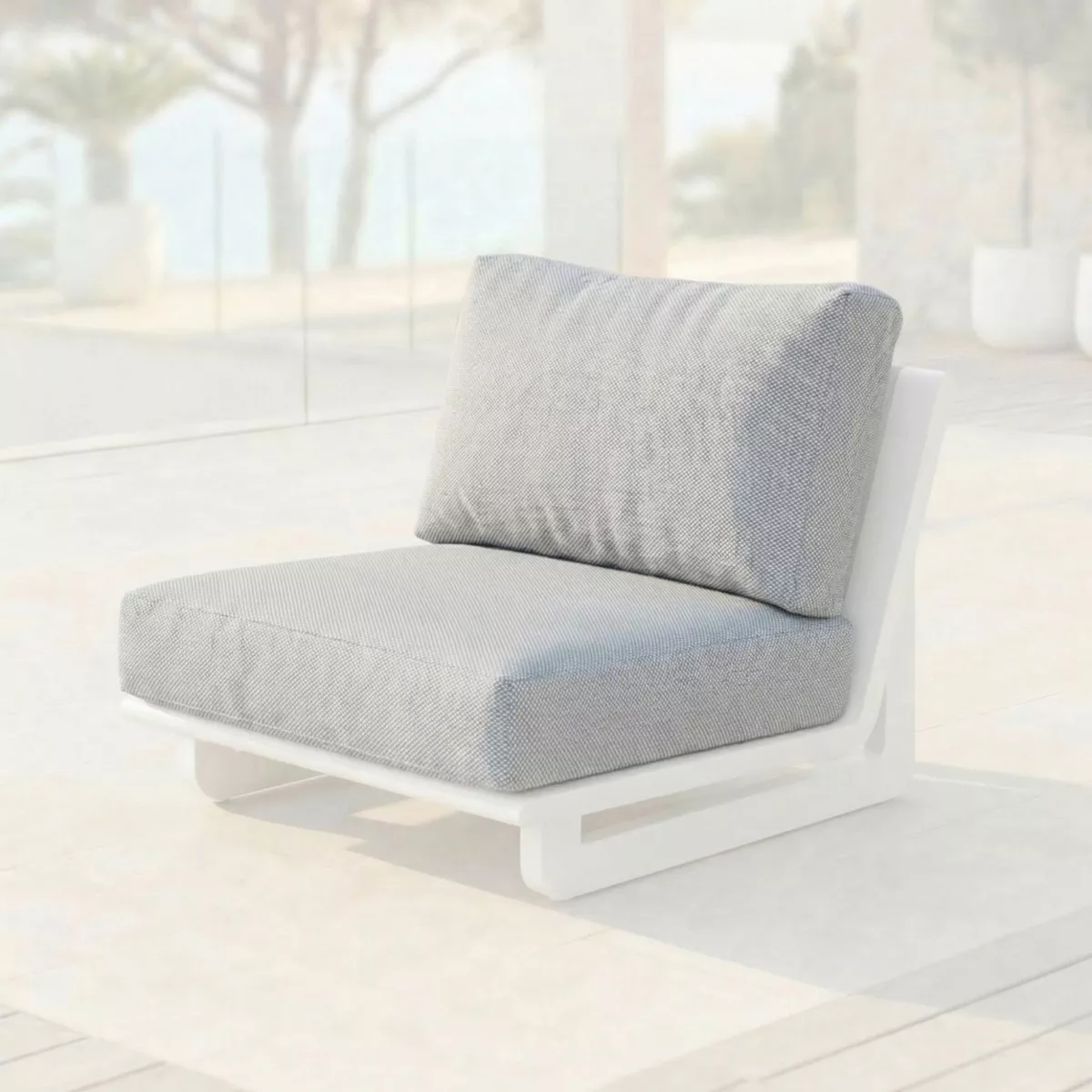 Coperture cuscini di ricambio per Poltrona Long Beach Grigio Chiaro