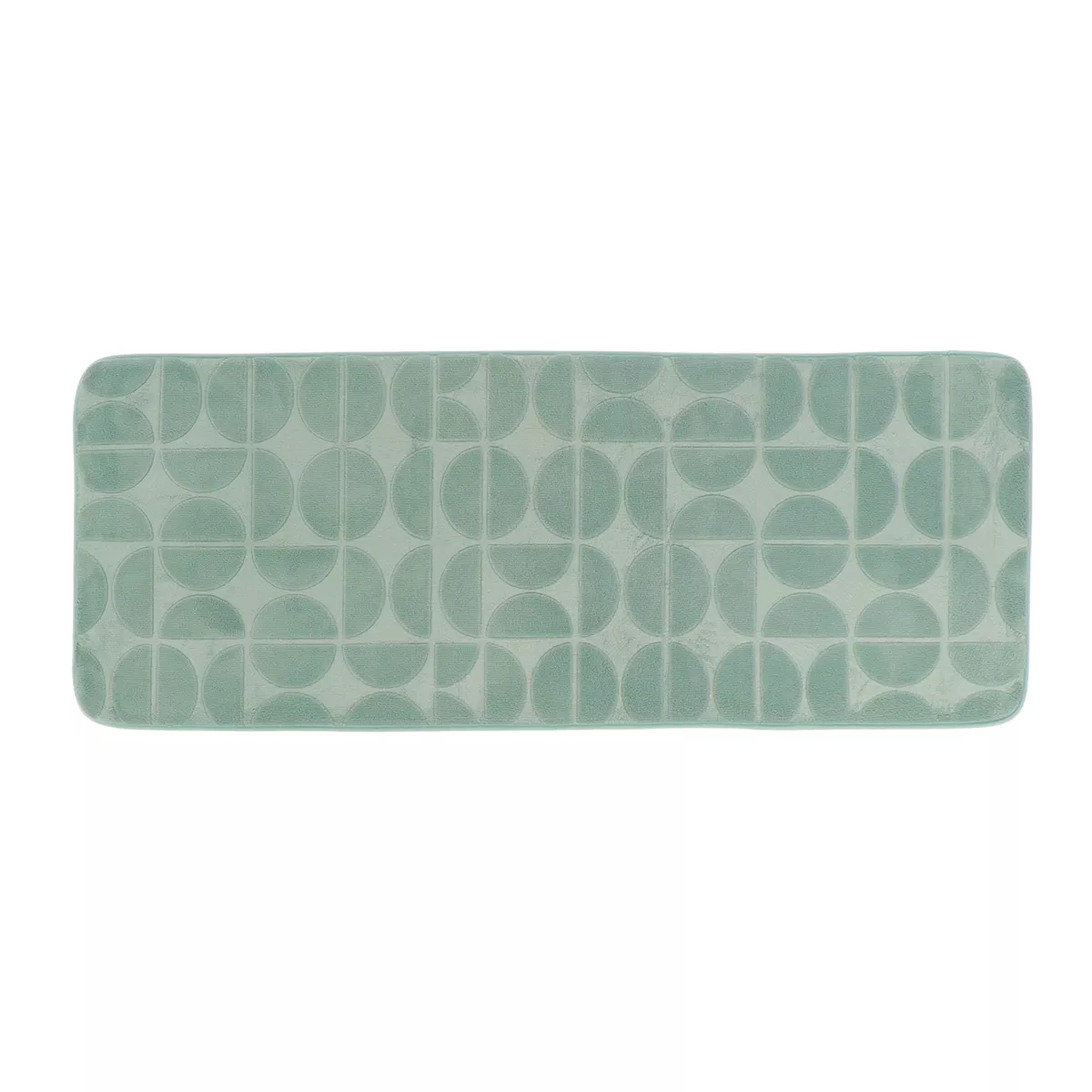 Tapis de bain rectangulaire mémoire de forme (45 x 120 cm) Motivo Vert eucalyptus