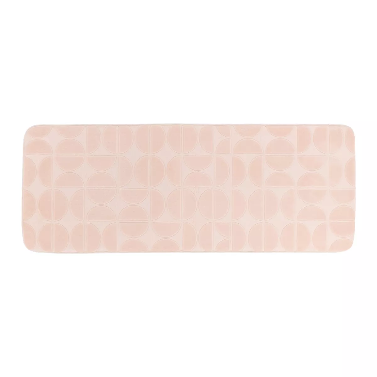 Tapis de bain rectangulaire mémoire de forme (45 x 120 cm) Motivo Rose poudré