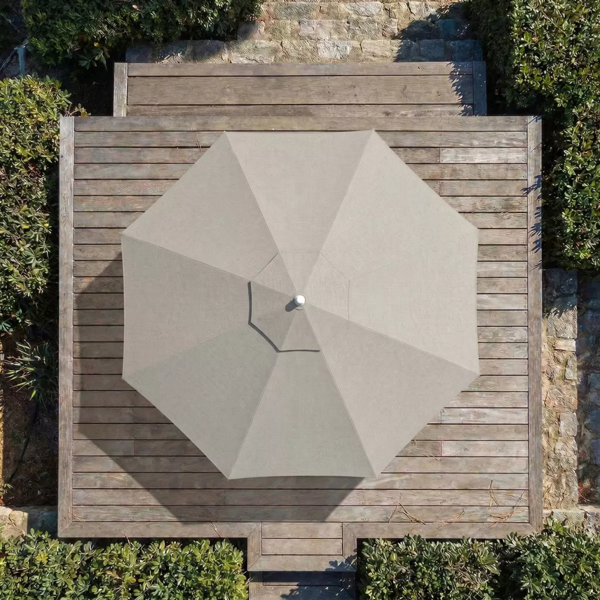 Ombrellone rotondo in alluminio (D3,3 m) Elyra Metallico lucido e Grigio
