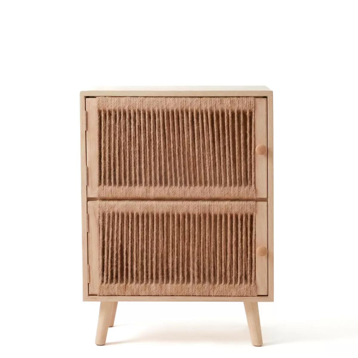 Commode chiffonnier 2 tiroirs bois et corde de chanvre (40 x 65 cm) Manille Beige