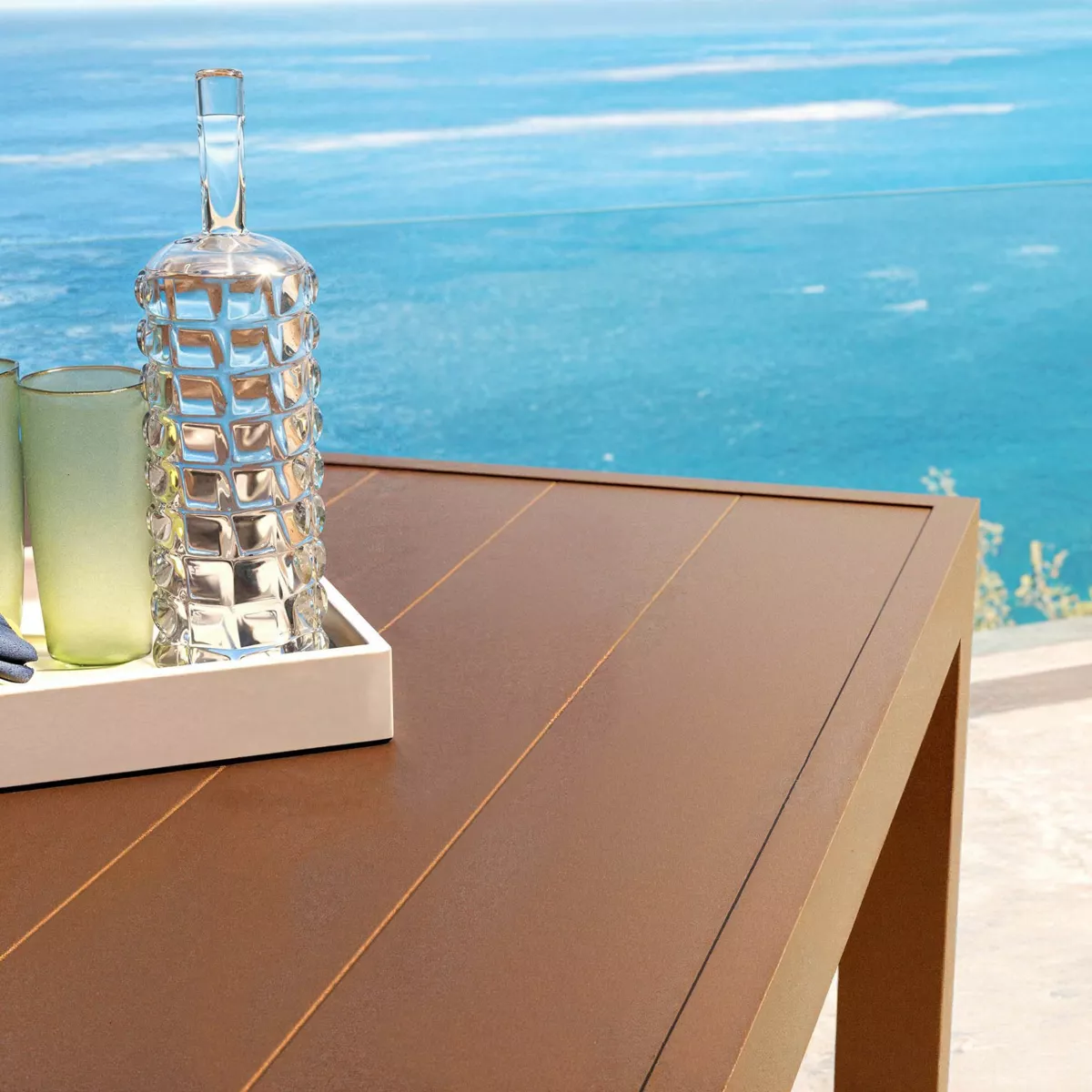 Mesa de jardÃƒÂ­n rectangular de aluminio para 8 personas (210 x 100 cm) Murano Bronce