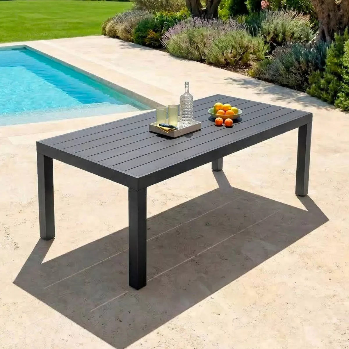 Table de jardin rectangulaire aluminium 10 places (240 x 120 cm) Murano Gris anthracite