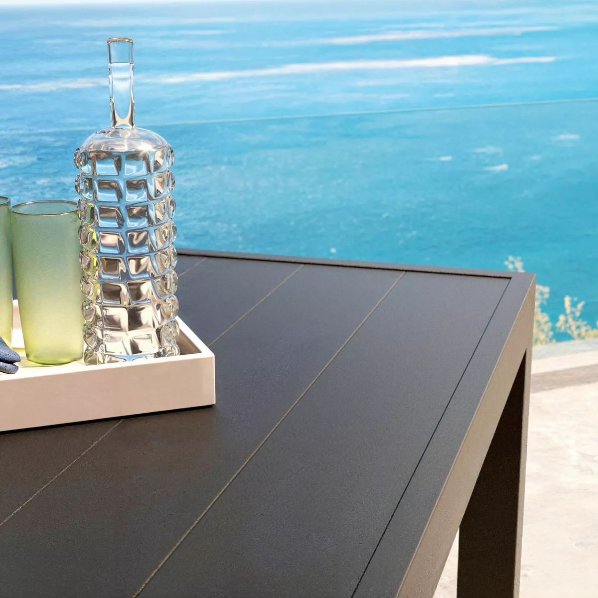 Table de jardin rectangulaire aluminium 10 places (240 x 120 cm) Murano Gris anthracite